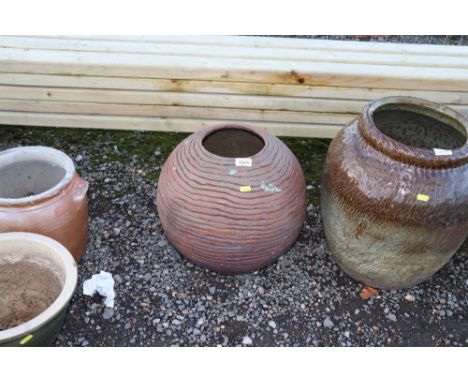 A swirl decorated planter