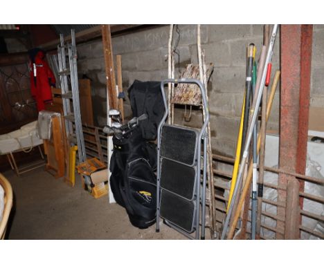 Two metal step ladders 