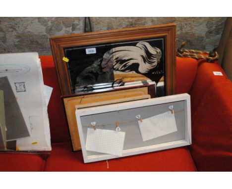 A Marilyn Monroe advertising wall mirror and various pictures and prints