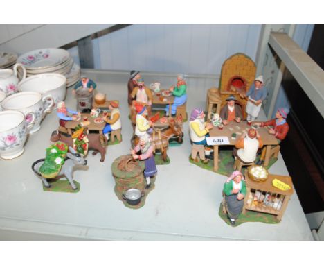 A collection of vintage Italian village figures