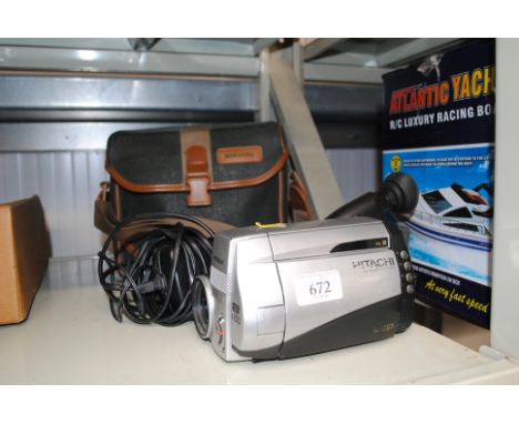 An Hitachi camcorder with bag