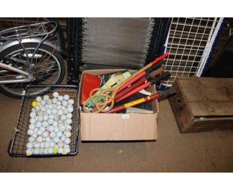 A box containing various hand tools etc 