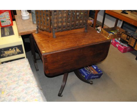 A 19th Century mahogany drop-leaf sofa table, fitted with single drawer