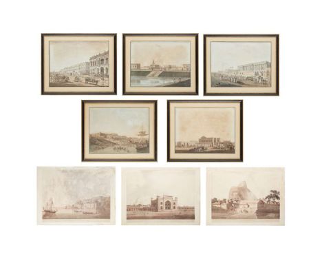  FIVE PLATES FROM THE SERIES 'VIEWS OF CALCUTTA', BY THOMAS DANIELL RA (BRITISH 1749-1840) CIRCA 1786-88 hand-coloured aquati