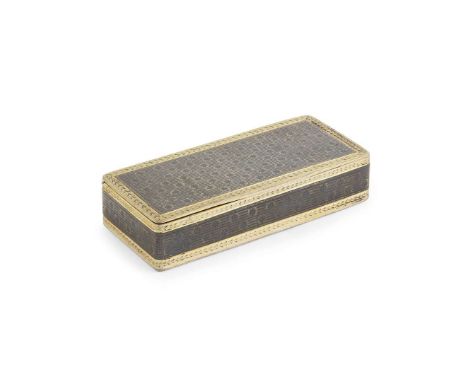  RUSSIAN SILVER GILT AND NIELLO SNUFF BOX CIRCA 1796 of rectangular form, with niello panels decorated with stars within gilt