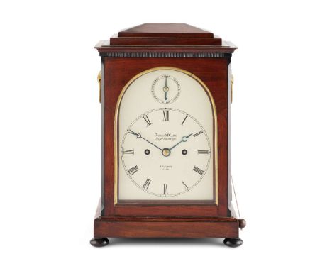  LATE GEORGIAN MAHOGANY REPEATING BRACKET CLOCK, BY JAMES MCCABE, ROYAL EXCHANGE, LONDON EARLY 19TH CENTURY the 5 1/2in arche