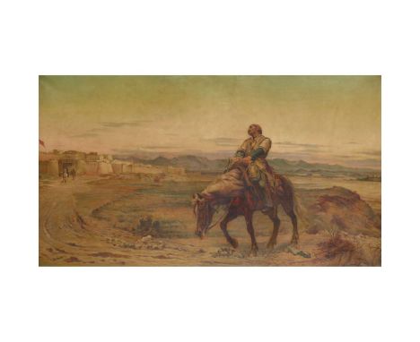 LADY BUTLER (AFTER) THE REMAINS OF AN ARMY, JELLALABAD Oil on canvas 91cm x 158cm (36in x 62in)  Note: The original painting