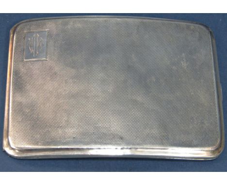 An engine turned curved cigarette case, Birmingham 1933, by Adolph Scott, 4.3oz approx 