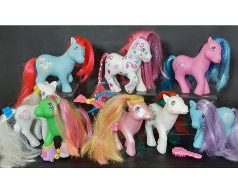 8 vintage 'My Little Pony' including  ©1984 'Merry Treats', 'Starlight', 'Cherry Sweet' and ©1985 'Birthday Pony' ©1992 'Hip 