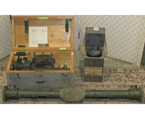 World War II gun siting scope pattern number G376 together with a Range Finder number 12 mark III by Bar and Stroud number 42