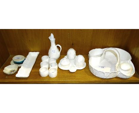 A collection of Wedgwood 'Countryware' ceramics, including a strawberry dish with cream jug and sugar basin, a three-piece cr