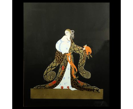 Erte Serigraph "Rigoletto". Signed and numbered 206/300. Measures 35-1/2" x 29-1/2" (sight), frame measures 51" x 45". Condit