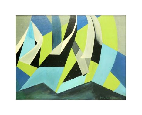 20th Century Oil on Board, Abstract Composition, Signed Francis Picabia Lower Right. Measures 17-3/4" H x 22" W, frame measur