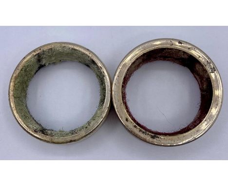 Two hallmarked silver bottle collars