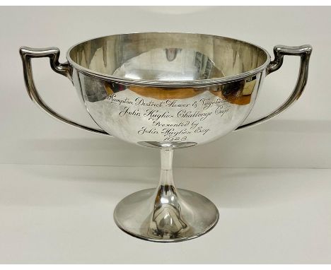 A two handled hallmarked silver cup (1275g)