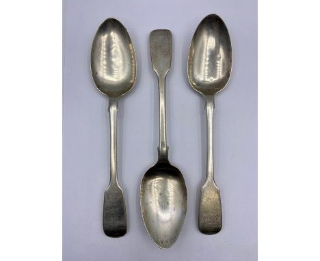 A selection of three Victorian silver spoons, total weight 220g, hallmarked London 1847 by Joseph &amp; Albert Savory