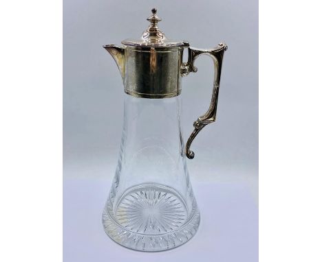 A silver mounted claret jug by Whitehill Silver &amp; Plate Co and hallmarked for London 2001