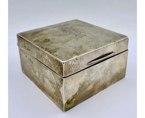 A silver cigarette box, hallmarked London 1899, makers mark FH, possibly Francis Higgins II