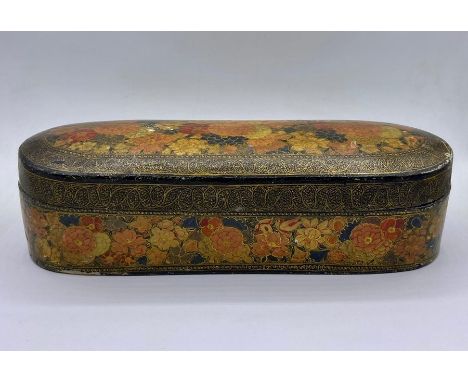 A hand painted paper Mache trinket box 