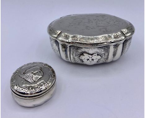 Two silver lidded pots