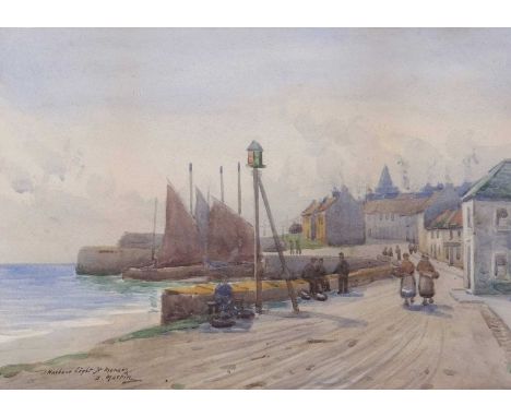 British School, Early 20th Century, 'Harbour Light, St Monans', watercolour, signed in ink lower left, 'D. Martin'