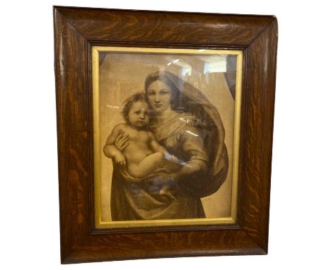 After Raffaello Sanzio, The Sistine Madonna, late 19th Century sepia print