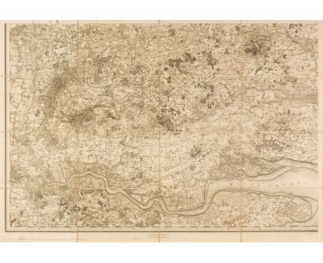 South East England. Ordnance Survey (publishers), Nine map sheets, numbered 1 - 9, 1st edition of the 'Old series', 1805 - 22