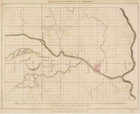 Louisiana. Gordon (Charles), Five 'Emigration' maps, relating to Louisiana,  A Map Exhibiting the order of the Survey of the 