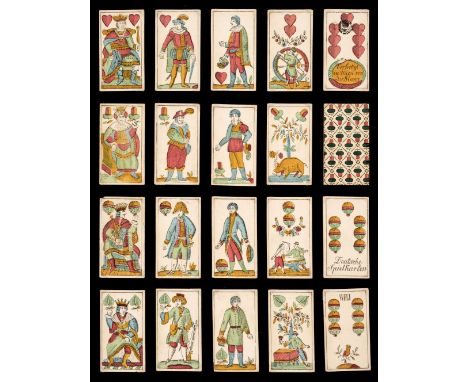 * Austrian Linz Pattern cards. A deck of Linz or 'Raddreher' Pattern playing cards, Vienna, Austria: Josef Glanz, circa 1860,