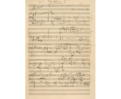 Hoddinott (Alun, 1929-2008). Sketchbook, 1950s-60s, 28 sheets of music with printed staves and pencil notation by the compose