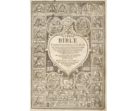 Bible [English]. The Bible. Translated according to the Ebrew and Greeke, and conferred with the best translations in divers 