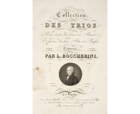 Boccherini (Luigi). Collection des Trios pour Deux Violons et Basse, et pour Violon, Alto et Basse, 3 volumes, Paris: Janet e