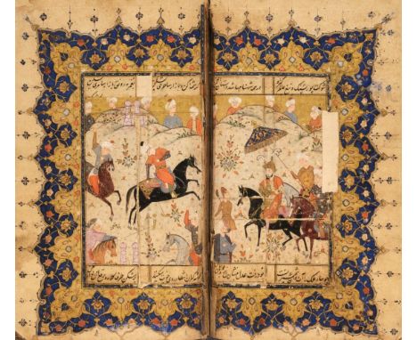 Hafez. Divan, 17th century, approximately 260 leaves, Persian manuscript in black ink on laid paper in double column, illumin