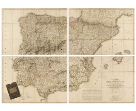 Spain &amp; Portugal. Nantiat (Jasper), A New Map of Spain and Portugal, Exhibiting the Chains of Mountains With their Passes