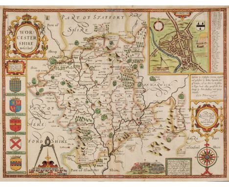 Worcestershire. Speed (John), Worcestershire Described, John Sudbury &amp; George Humble [1627 - 32], hand-coloured engraved 