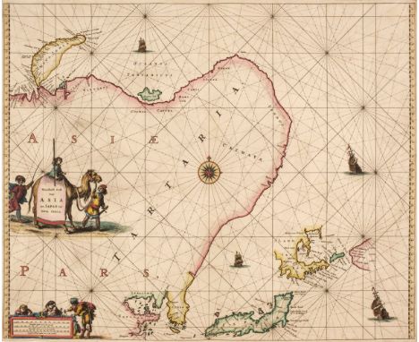 Northern Asia. Goos (Pieter), Noordoost Cust Van Asia van Japan tot Nova Zemla, circa 1666, engraved map with contemporary ou