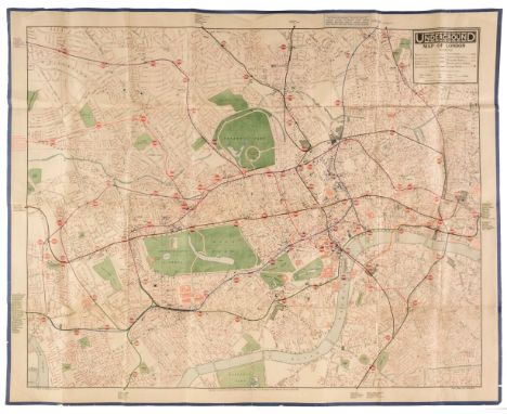 London Underground. G. W. Bacon &amp; Co. Ltd, Underground Map of London, J. Weiner Ltd. Lithographer, circa 1935, quad royal