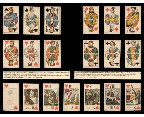 * Austrian Comet Whist cards. Wiener Komet-Whist cards, Vienna, Austria: Johann Gabriel Uffenheimer, 1839, the complete deck 