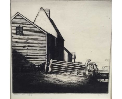 Alfred Richard Blundell (1883-1968), etching of Caversham Mill, Suffolk, signed and titled, 20cm x 21cm, framed 