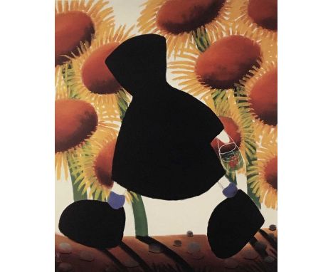 Mackenzie Thorpe (1956-) 'Land of Love', pencil signed limited edition print, 45cm x 38cm, framed and glazed