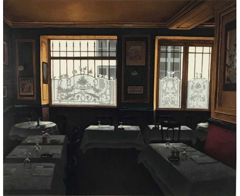 Andre Renoux (1939-2002) lithograph - Interior scene, signed, Artists Proof, 12/12, 46cm x 55cm, in glazed frame