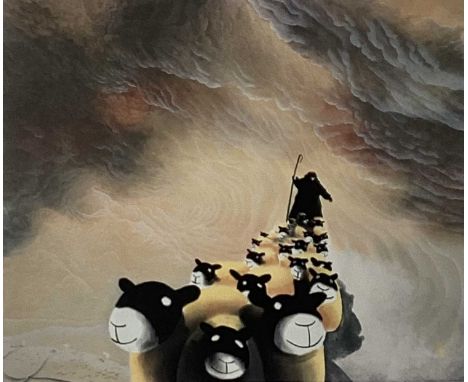 Mackenzie Thorpe (1956-) 'The Great Journey', pencil-signed limited edition print, 38cm x 46cm, framed and glazed