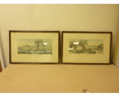 PYALL AFTER JONES.  Evening-October & May, Fly-Fishing. Pair of coloured angling prints, framed.