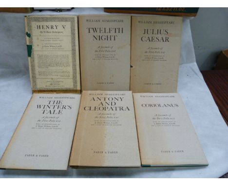 FABER & FABER (Pubs).  William Shakespeare, facsimiles of First Folio texts. 8 folio vols. in orig. brds. & d.w's, varying co