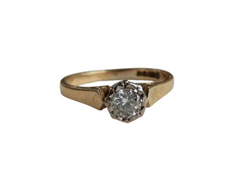 18 CARAT YELLOW GOLD DIAMOND SOLITAIRE RING WITH 0.25 CARAT DIAMOND 