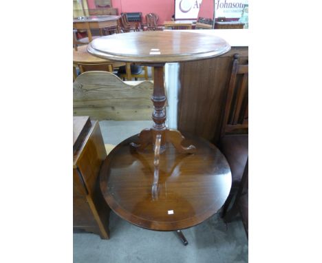 A Victorian mahogany circular tripod table and mahogany occasional table