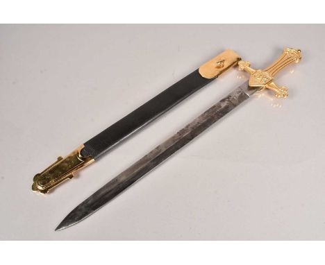 A Victorian 1856 Pattern Unit marked Bandsman sword by Robert Mole, having faded etched blade, with metal grip guard and meta