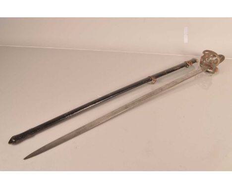 A Victorian Light Infantry Rifle Officers sword, having pierced design to the guard, with fish skin and wire grip, single ful