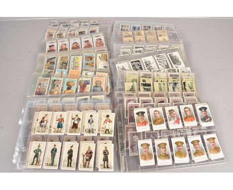 Military Themed Cigarette Card Sets, all stored in sleeves WWI and later, Lambert & Butler (3), Cope Bros (1), Wills,  Scisso