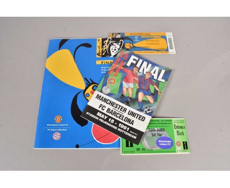 Manchester United European Finals Programmes and tickets, Manchester Utd V Bayern Munich European Cup Final Programme and tic